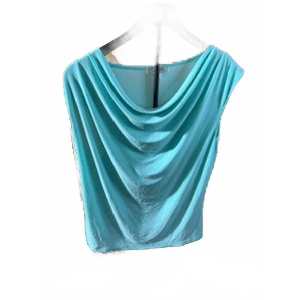 Dressbarn‎ Teal Blue Draped Women's Top, Size Large